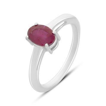 Серебряное кольцо с натуральным рубином 1.01ct, вес изделия 2,25 гр (2165118) 17 размер 2165118 фото