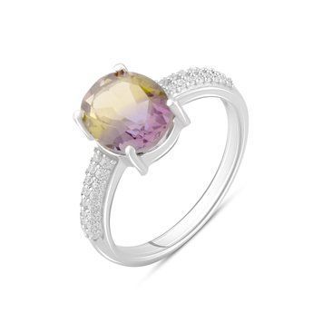 Срібна каблучка з аметрином nano 2.559ct, вага виробу 2,99 гр (2088448) 16.5 розмір 2088448 фото