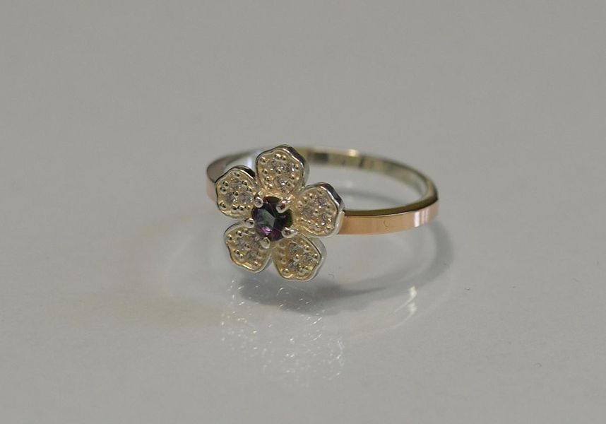 Каблучка срібна з золотими пластинами 2795762746 фото