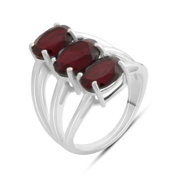 Серебряное кольцо с натуральным гранатом 5.317ct, вес изделия 7,4 гр (2181453) 17.5 размер 2181453 фото