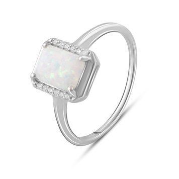 Серебряное кольцо с опалом 0.617ct, вес изделия 2,37 гр (2085119) 17.5 размер 2085119 фото