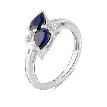 Серебряное кольцо с натуральным сапфиром 1.4ct, вес изделия 2,92 гр (2103691) 17 размер 2103691 фото