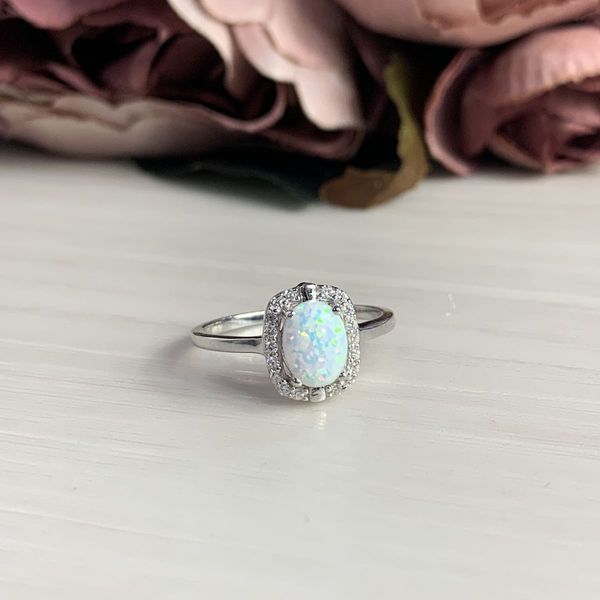 Срібна каблучка з опалом 0.727ct, вага виробу 2,45 гр (2040354) 16.5 розмір 2040354 фото