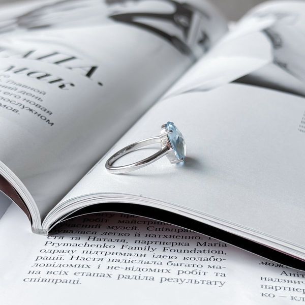 Срібна каблучка з натуральним топазом 4.875ct, вага виробу 2,67 гр (2049425) 18.5 розмір 2049425 фото