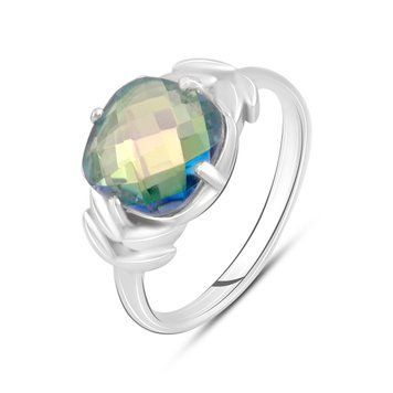 Серебряное кольцо с мистик топазом 3ct, вес изделия 3,91 гр (2121954) 17.5 размер 2121954 фото