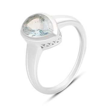 Срібна каблучка з натуральним топазом 2.2ct, вага виробу 2,94 гр (2166177) 17.5 розмір 2166177 фото