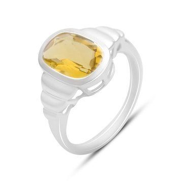 Срібна каблучка з цитрином nano 3.2ct, вага виробу 4,1 гр (2170402) 18.5 розмір 2170402 фото
