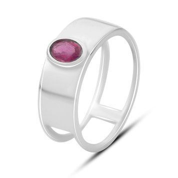 Серебряное кольцо с натуральным рубином 0.5ct, вес изделия 4,28 гр (2165262) 19 размер 2165262 фото