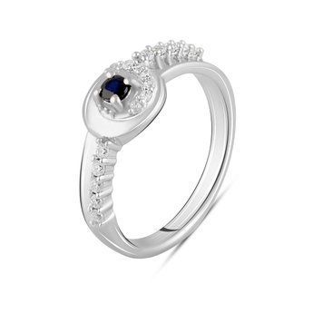 Срібна каблучка з натуральним сапфіром 0.125ct, вага виробу 3,22 гр (2103714) 18.5 розмір 2103714 фото