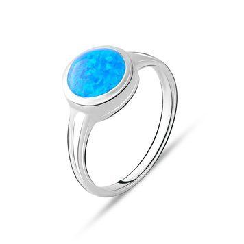 Серебряное кольцо с опалом 0.8ct, вес изделия 2,62 гр (2075028) 17.5 размер 2075028 фото