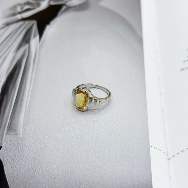 Серебряное кольцо с цитрином nano 3.2ct, вес изделия 4,1 гр (2170402) 18.5 размер 2170402 фото