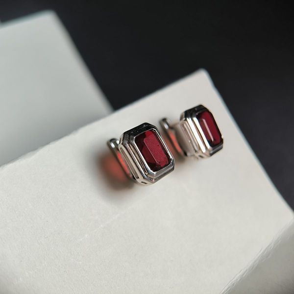 Серебряные серьги с натуральным гранатом 5.48ct (2181491) 2181491 фото
