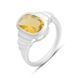 Серебряное кольцо с цитрином nano 3.2ct, вес изделия 4,1 гр (2170402) 18.5 размер 2170402 фото 1