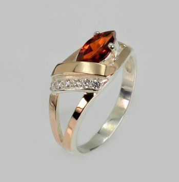 Серебряная кольца со вставками из золота 2795762207 фото