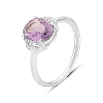 Серебряное кольцо с натуральным аметистом 1.929ct, вес изделия 2,32 гр (2163114) 18 размер 2163114 фото