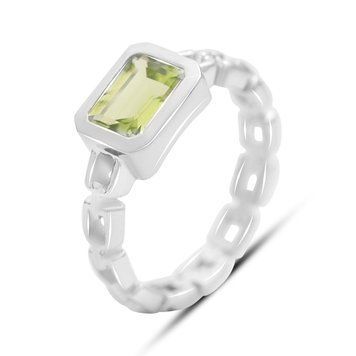 Серебряное кольцо с хризолітом 1.633ct, вес изделия 3,43 гр (2174424) 17.5 размер 2174424 фото
