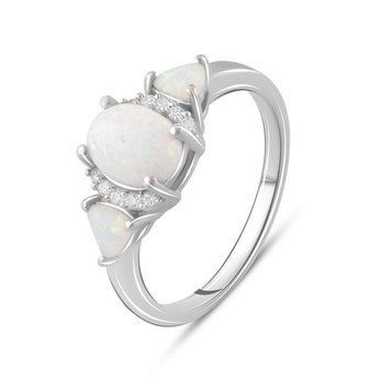 Серебряное кольцо с опалом 0.99ct, вес изделия 2,51 гр (2085133) 17.5 размер 2085133 фото