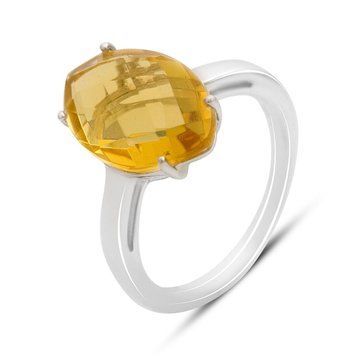 Срібна каблучка з цитрином nano 4.806ct, вага виробу 3,39 гр (2170426) 17 розмір 2170426 фото