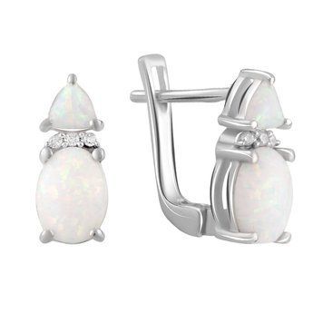 Срібні сережки з опалом 1.7ct (2085140) 2085140 фото