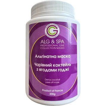 Альгинатная маска Волшебный коктейль с ягодами годжи Detox cocktail Peel off Mask ALG & SPA, 500г ALG034-500 фото