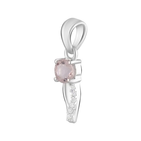 Срібна підвіска з морганітом nano 0.515ct, фіанітами (2124085) 2124085 фото