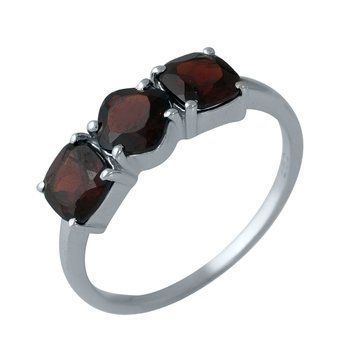 Срібна каблучка з натуральним гранатом 2.113ct, вага виробу 2,26 гр (1987582) 17.5 розмір 1987582 фото