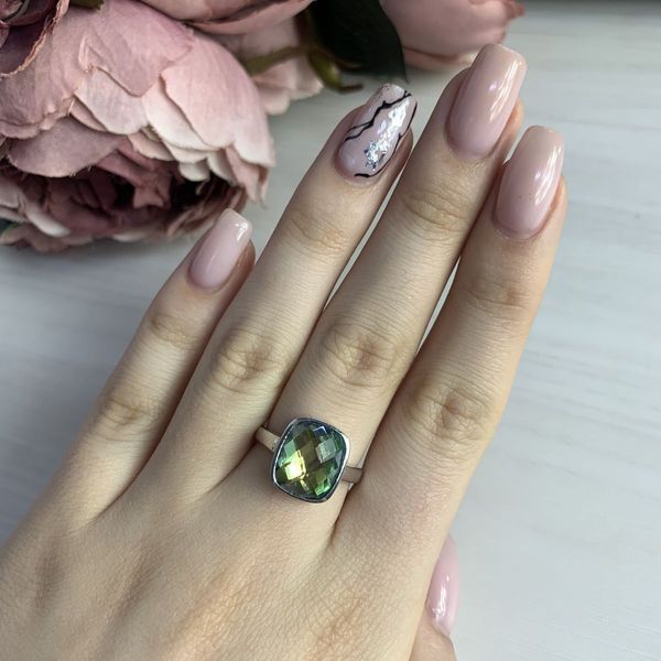 Серебряное кольцо с мистик топазом 8.181ct, вес изделия 4,25 гр (1456477) 17 размер 1456477 фото