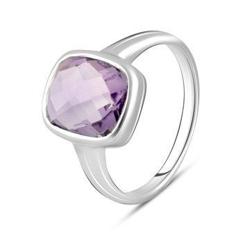 Серебряное кольцо с натуральным аметистом 4.283ct, вес изделия 3,94 гр (2107385) 17.5 размер 2107385 фото