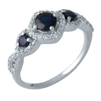Срібна каблучка з натуральним сапфіром 1.461ct, вага виробу 2,93 гр (1987636) 17 розмір 1987636 фото