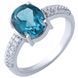 Серебряное кольцо с топазом Лондон Блю 2.235ct, вес изделия 3,06 гр (1917206) 17 размер 1917206 фото 1