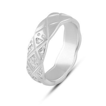 Серебряное кольцо с фианитами, вес изделия 4,41 гр (2085300) 17 размер 2085300 фото