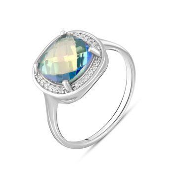 Срібна каблучка з містик топазом 5.66ct, вага виробу 3,35 гр (2100034) 17.5 розмір 2100034 фото