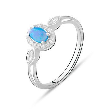 Серебряное кольцо с опалом 0.17ct, вес изделия 2,49 гр (2075127) 17.5 размер 2075127 фото