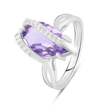 Серебряное кольцо с натуральным аметистом 4.187ct, вес изделия 4,24 гр (2111191) 18.5 размер 2111191 фото