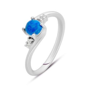 Серебряное кольцо с опалом 0.292ct, фианитами, вес изделия 1,72 гр (2146995) 16.5 размер 2146995 фото