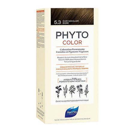 Фіто Фітоколор Безаміачна крем-фарба для волосся Phyto PhytoColor Coloration Permanente 5.3 Світлий шатен золотистий 112 мл 3338221002600 фото