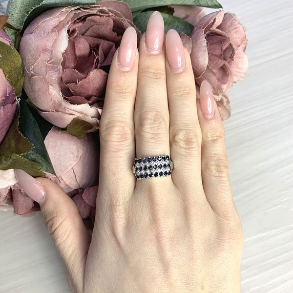 Серебряное кольцо с натуральным сапфиром 2.133ct, вес изделия 5,21 гр (2065425) 18.5 размер 2065425 фото