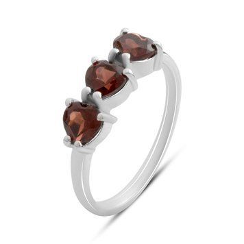 Срібна каблучка з натуральним гранатом 1.65ct, вага виробу 2,57 гр (2181613) 18 розмір 2181613 фото