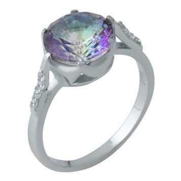 Срібна каблучка з містик топазом 3.022ct, вага виробу 4,03 гр (1988336) 17 розмір 1988336 фото