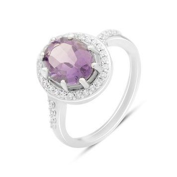 Серебряное кольцо с натуральным аметистом 2.627ct, вес изделия 3,24 гр (2163312) 17.5 размер 2163312 фото