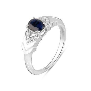 Серебряное кольцо с натуральным сапфиром 1.058ct, вес изделия 2,74 гр (2103738) 17.5 размер 2103738 фото