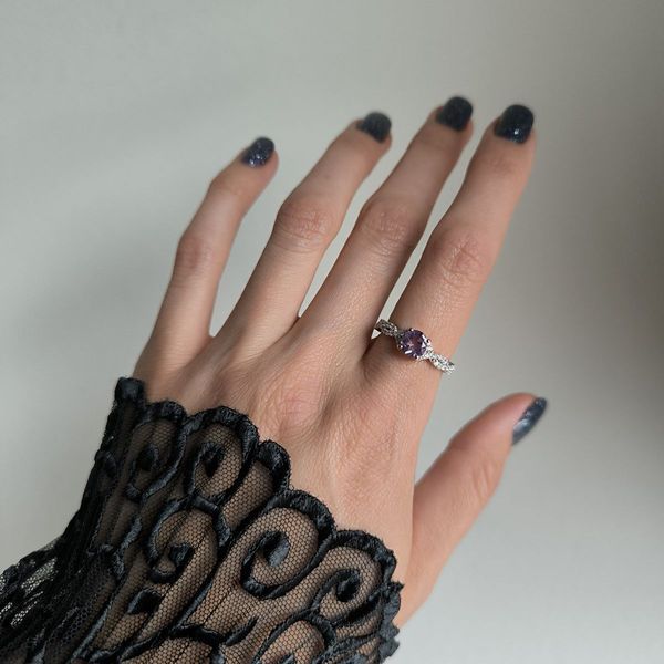 Серебряное кольцо с натуральным аметистом 1.052ct, вес изделия 2,35 гр (2179283) 17.5 размер 2179283 фото