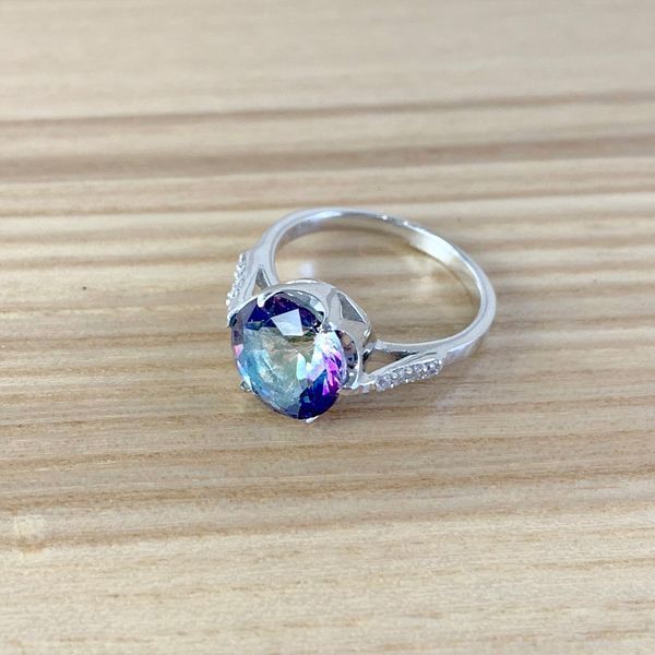 Срібна каблучка з містик топазом 3.022ct, вага виробу 4,03 гр (1988336) 17 розмір 1988336 фото