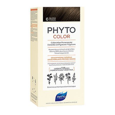 Фито Фитоколор безаммиачная крем-краска для воло Phyto PhytoColor Coloration Permanente 6 Темно-русый 112 мл 3338221002648 фото