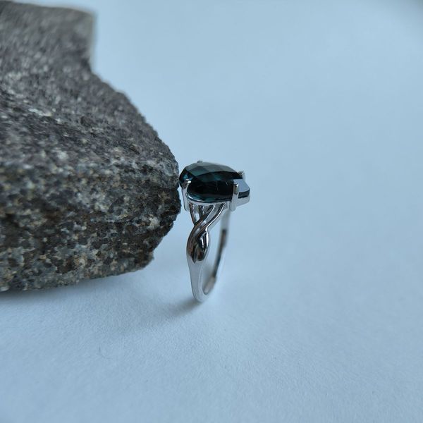 Серебряное кольцо с топазом Лондон Блю 3.363ct, вес изделия 2,54 гр (1988480) 17.5 размер 1988480 фото
