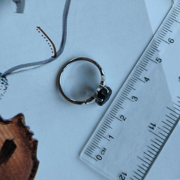 Серебряное кольцо с топазом Лондон Блю 3.363ct, вес изделия 2,54 гр (1988480) 17.5 размер 1988480 фото
