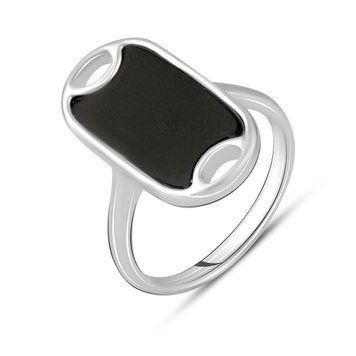 Серебряное кольцо с натуральным ониксом 1.525ct, вес изделия 3,76 гр (2129387) 18 размер 2129387 фото