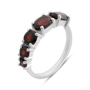 Срібна каблучка з натуральним гранатом 2.925ct, вага виробу 2,91 гр (2181316) 17 розмір 2181316 фото