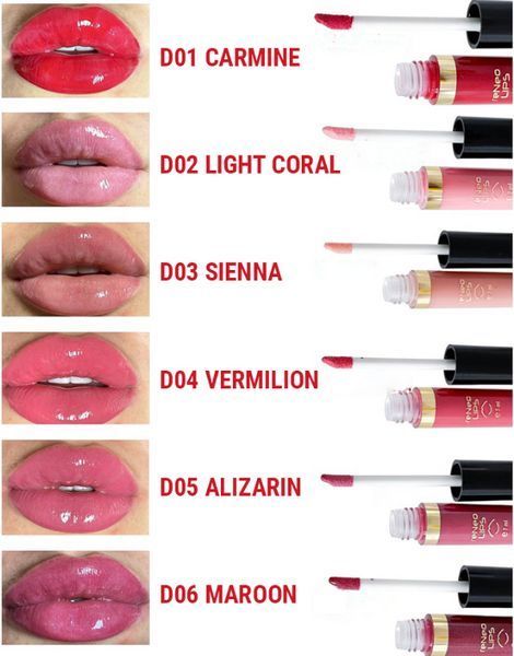 Блиск для губ Light coral RENEO LIPS DERMA SERIES 7 мл D02 фото