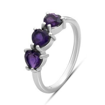 Срібна каблучка з натуральним аметистом 4.563ct, вага виробу 2,56 гр (2179368) 18 розмір 2179368 фото